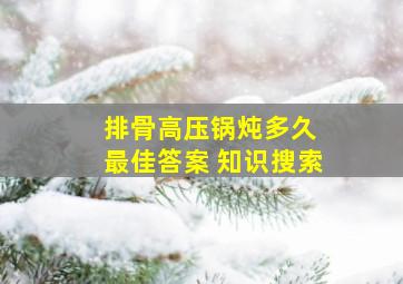 排骨高压锅炖多久 最佳答案 知识搜索